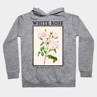 Flowers White Rose Hoodie